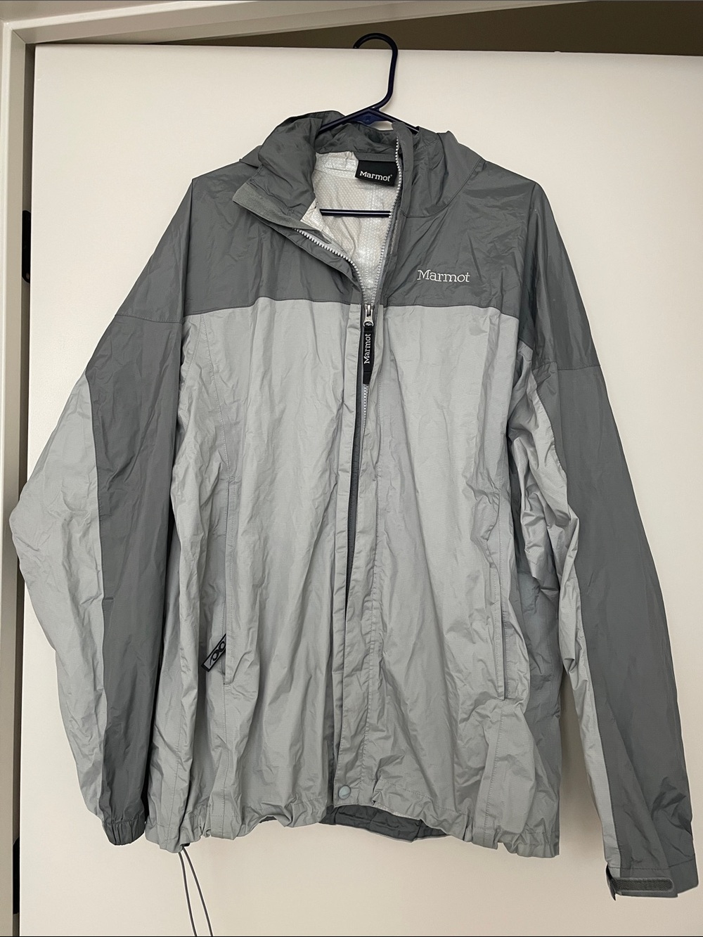 Marmot Men’s Lightweight Hooded Windbreaker Jacket - Two-Tone Gray